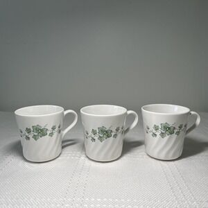 Set Of 3 Corning Corelle CALLAWAY‎ IVY Swirl Coffee Tea Cups Mugs